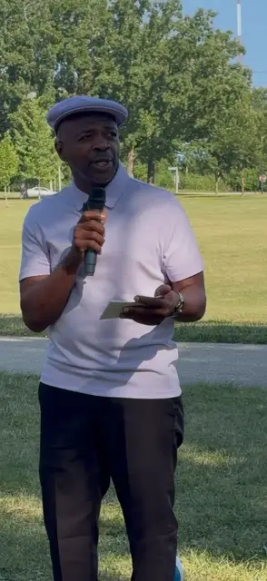 Words of hope shared with the crowd