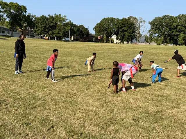 Youth flag football underway at Smith Park