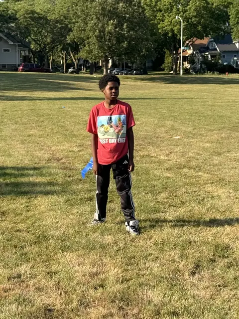 Ready for the game in a KJ Day shirt
